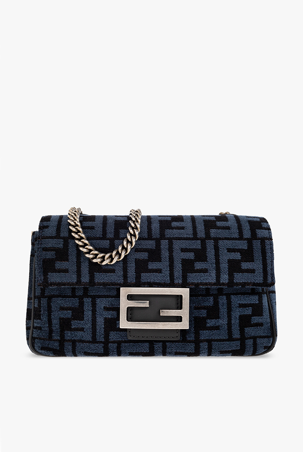 IetpShops Venezuela borsa fendi 2 jours modello grande in pelle blu scuro e pelle blu Navy blue Baguette Small shoulder bag Fendi